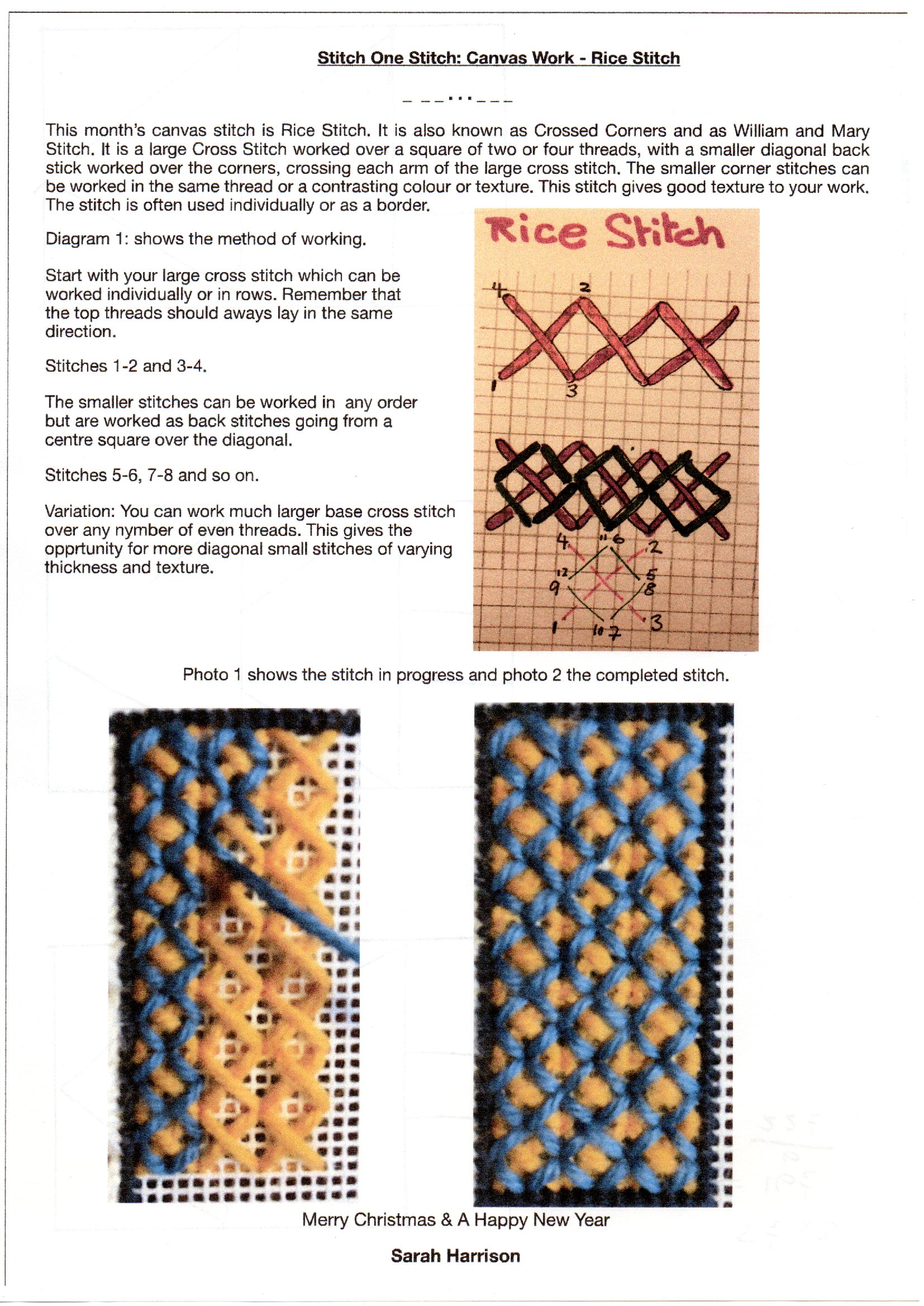 Rice Stitch – Horsham Creative Embroiderers